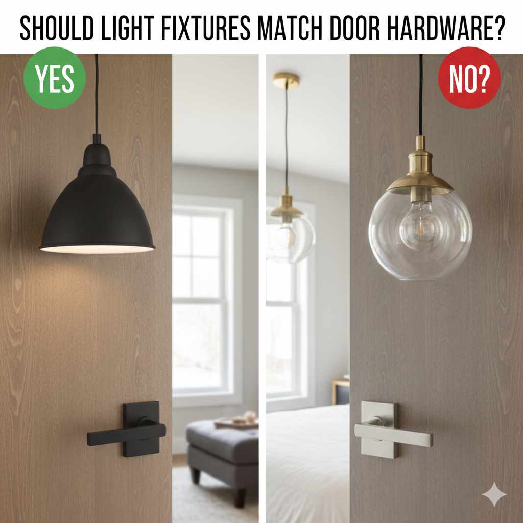 Should Light Fixtures Match Door Hardware