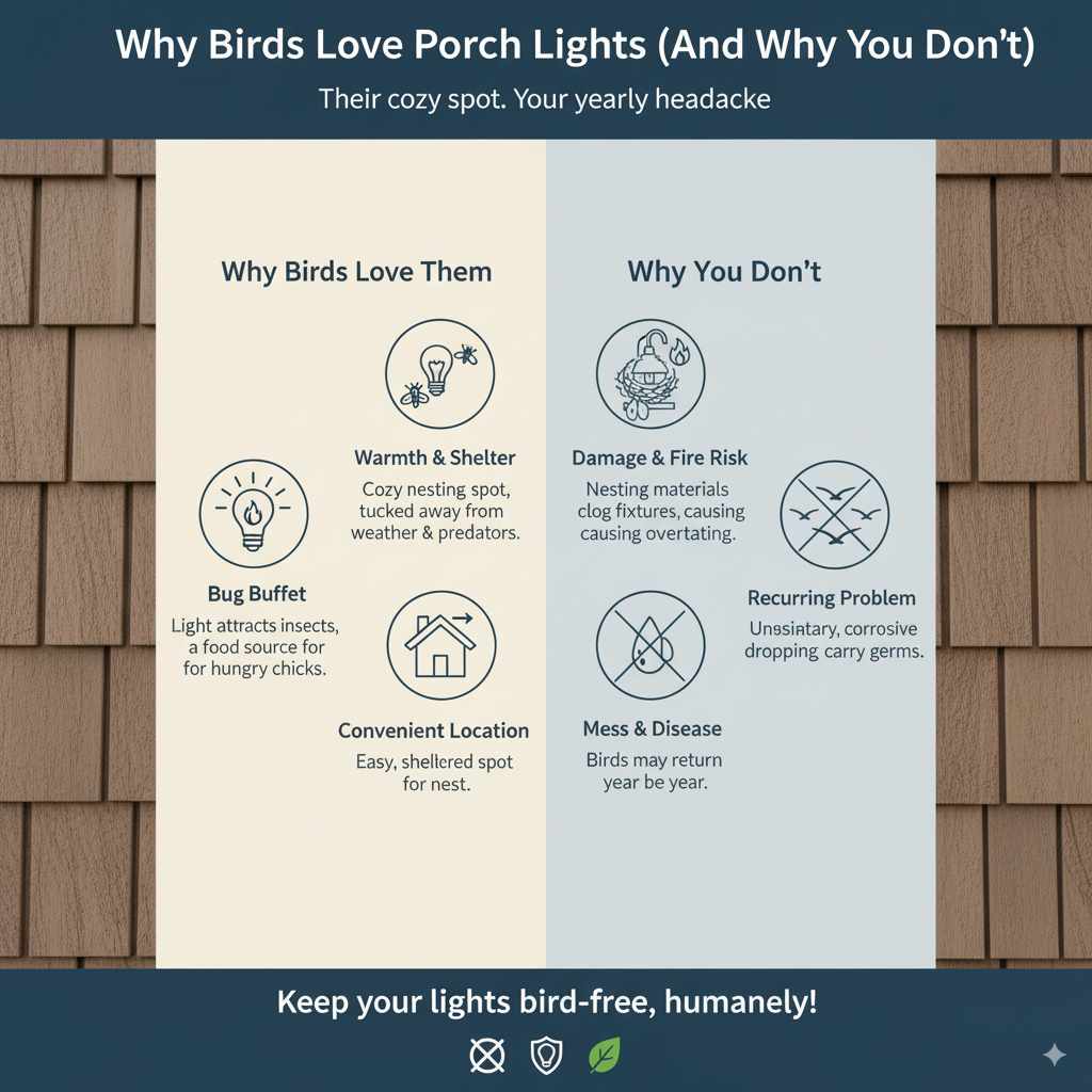 Why Birds Love Porch Lights (And Why You Don't)