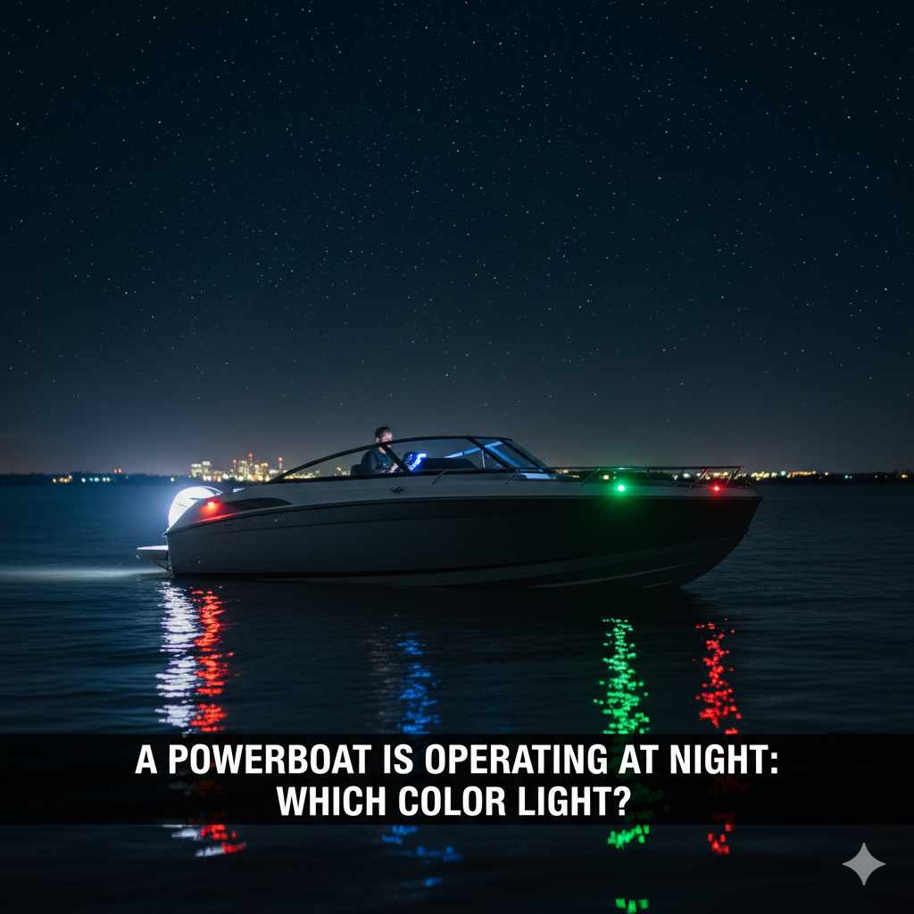 A Powerboat Is Operating at Night Which Color Light