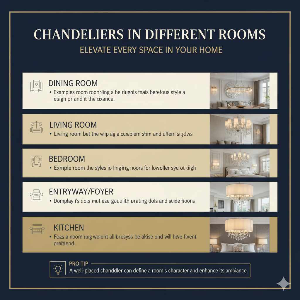 Chandeliers in Different Rooms