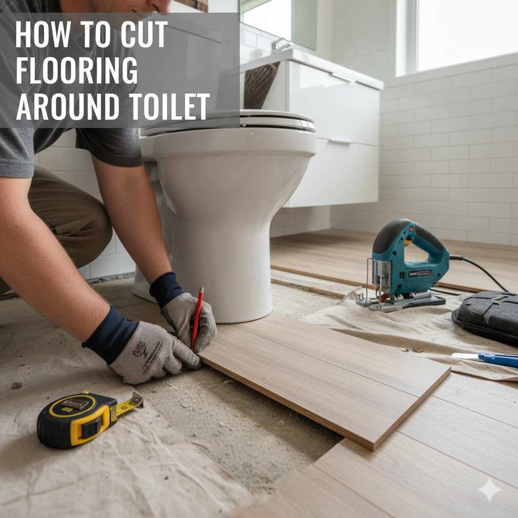 How to Cut Flooring Around Toilet