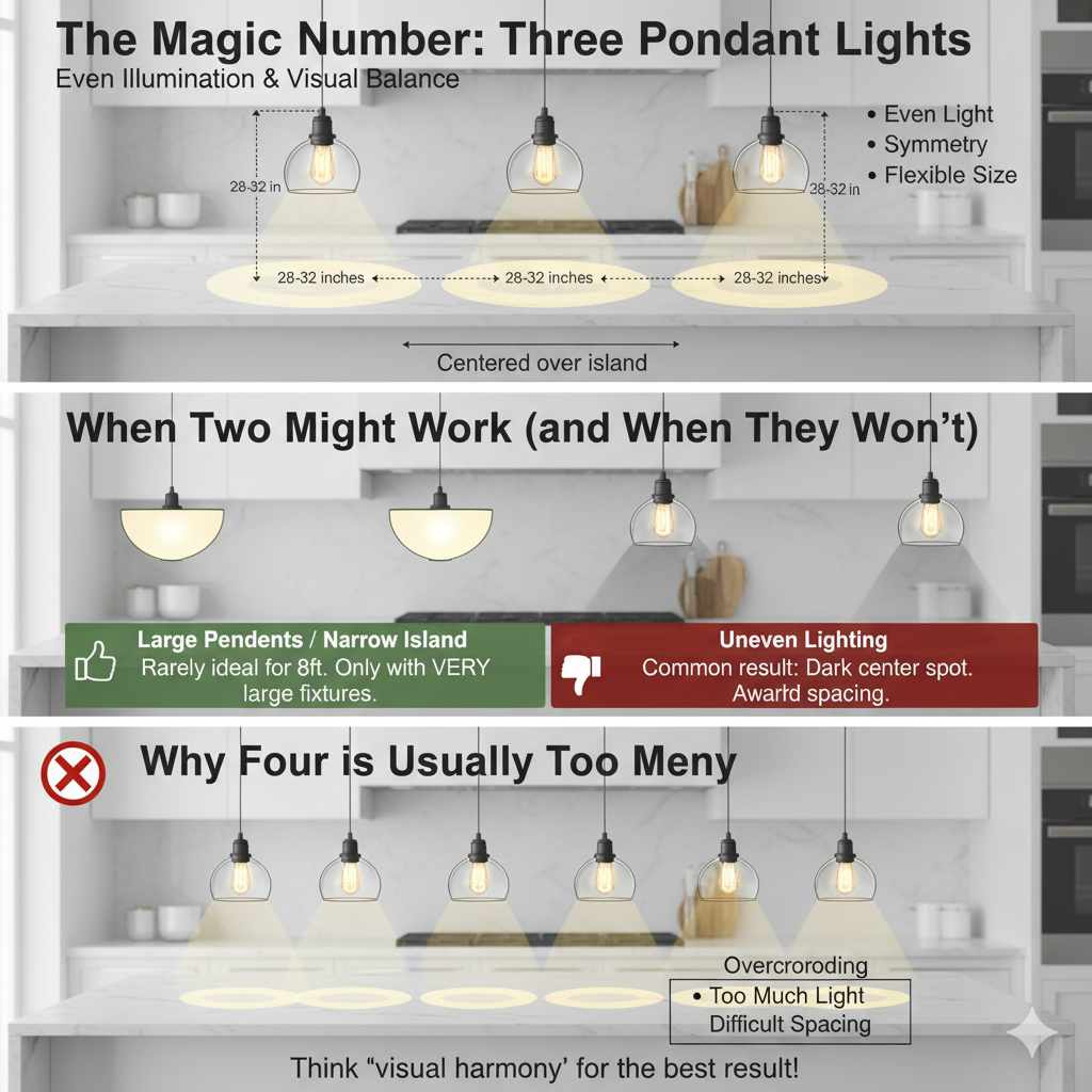 Understanding Pendant Light Spacing for an 8 Ft Island