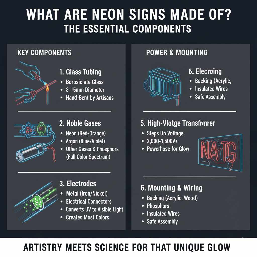 What Are Neon Signs Made Of? The Essential Components