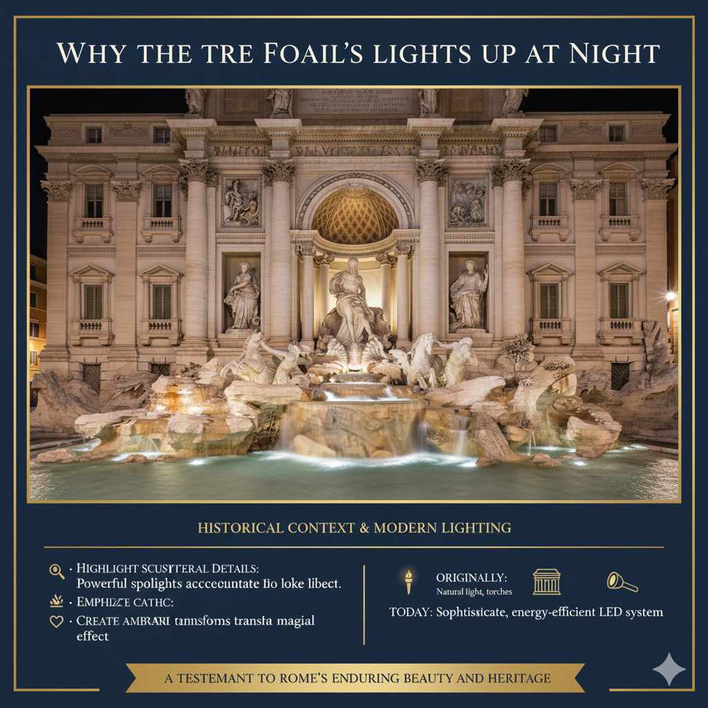 Why the Trevi Fountain Lights Up At Night