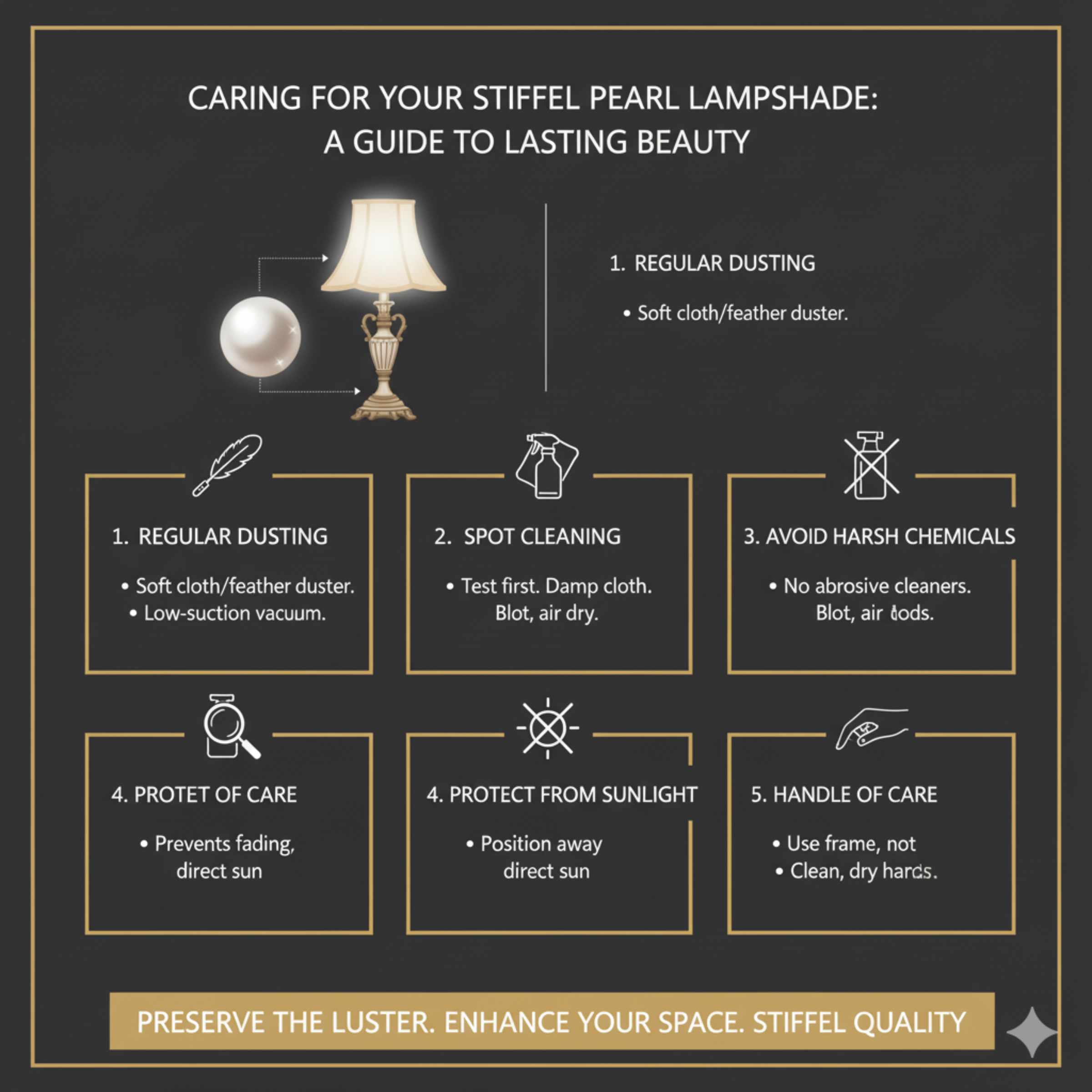 Caring for Your Stiffel Pearl Lampshade