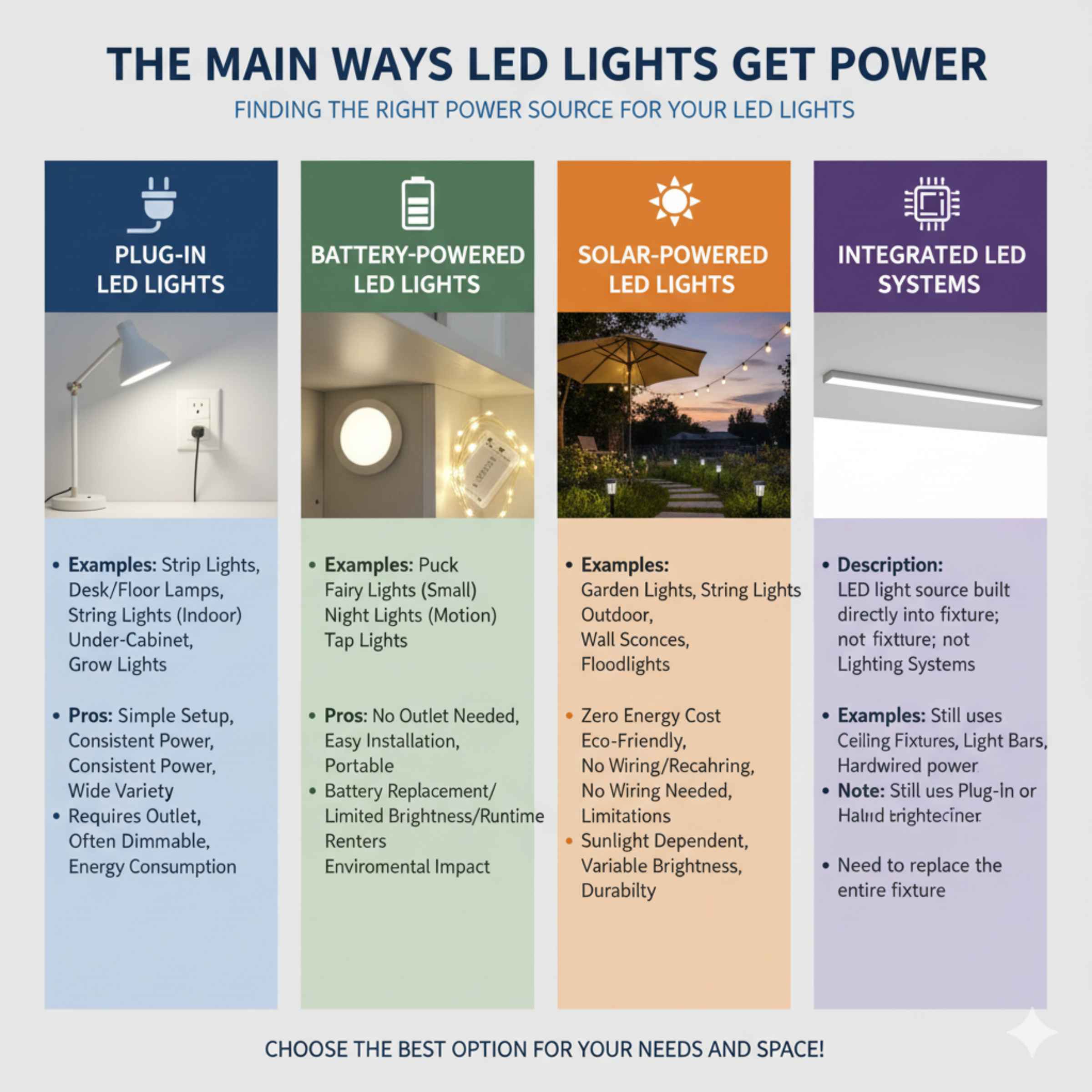 The Main Ways LED Lights Get Power