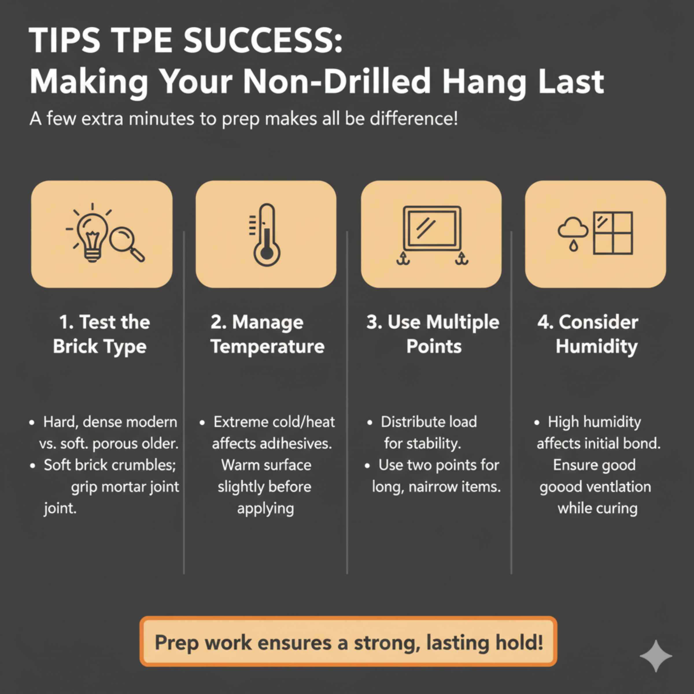 Tips for Success Making Your Non-Drilled Hang Last