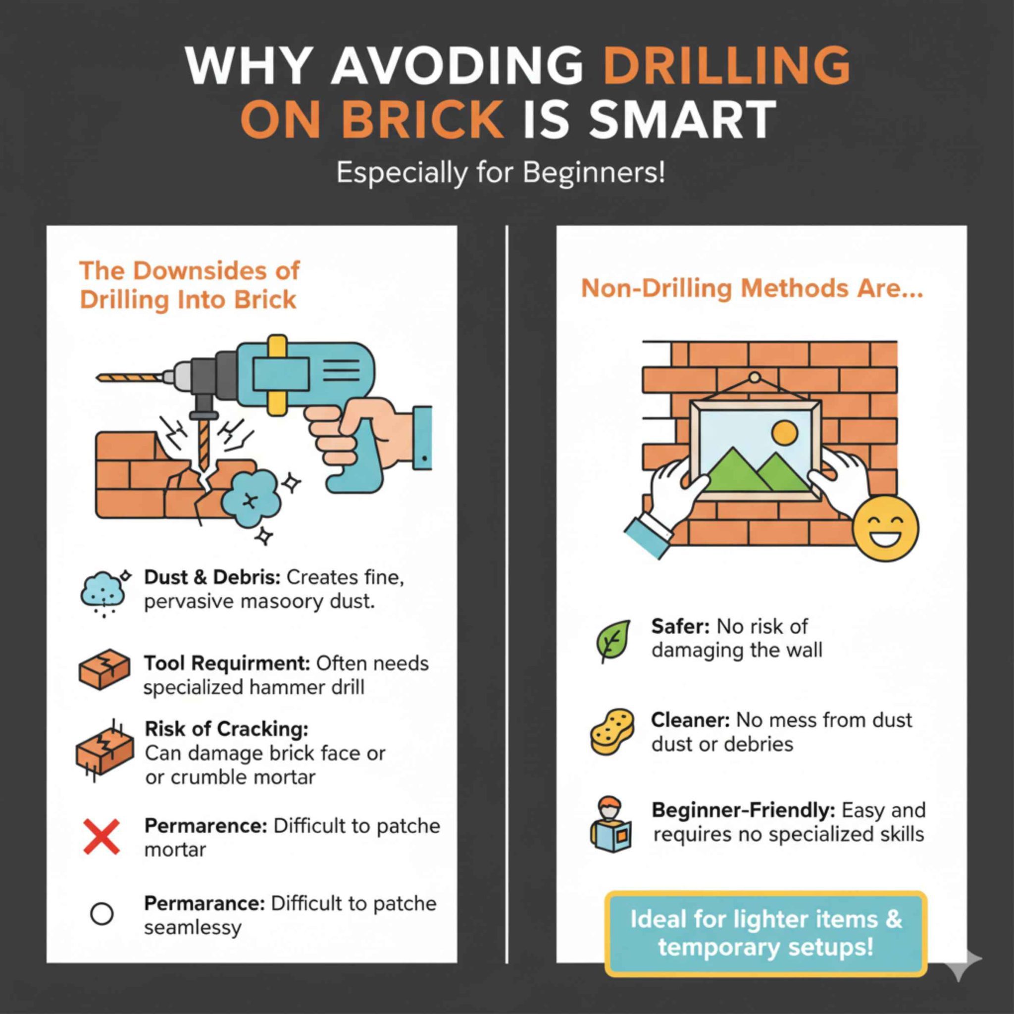 How To Hang Something On A Brick Wall Without Drilling: Proven Secrets