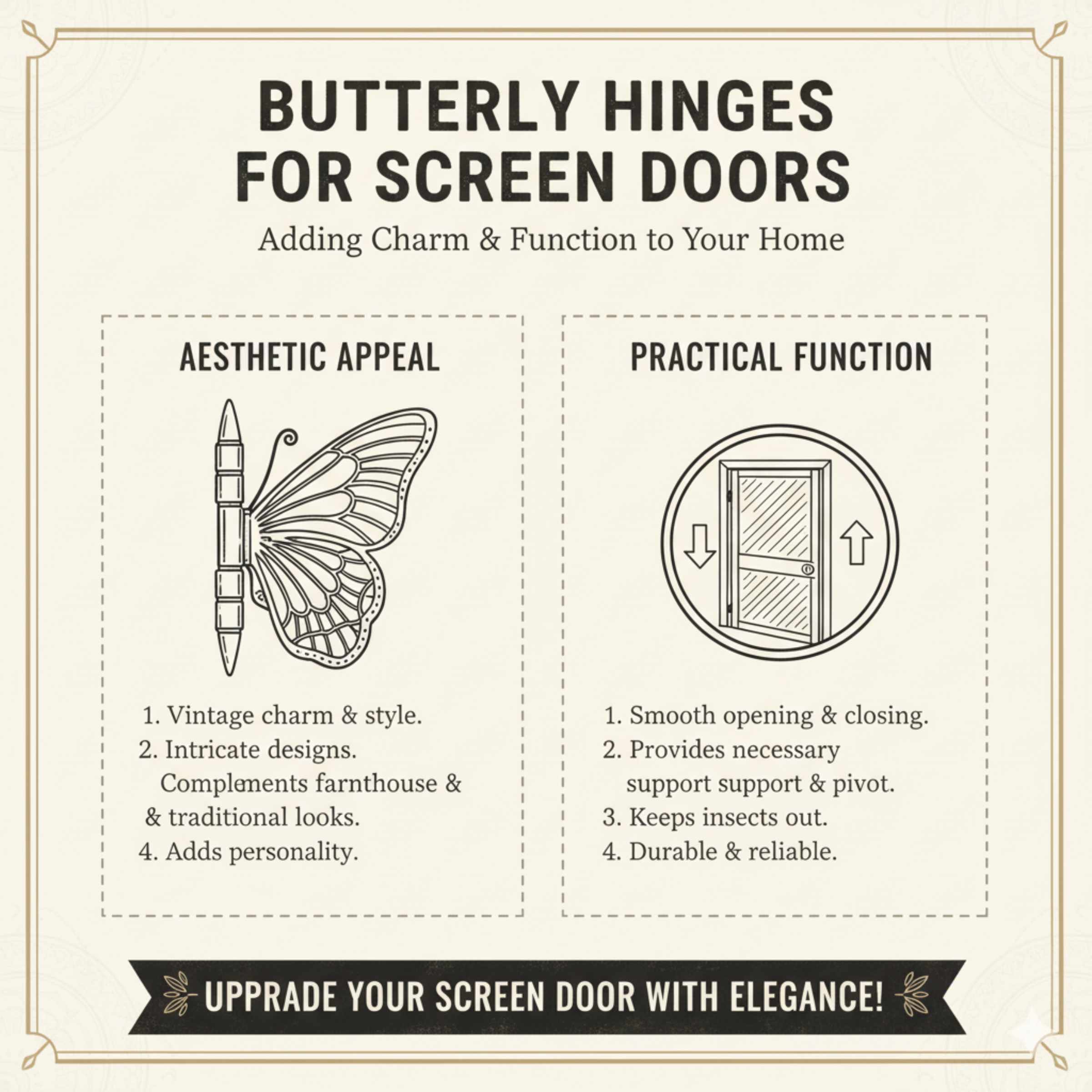 Why Butterfly Hinges for Your Screen Door?