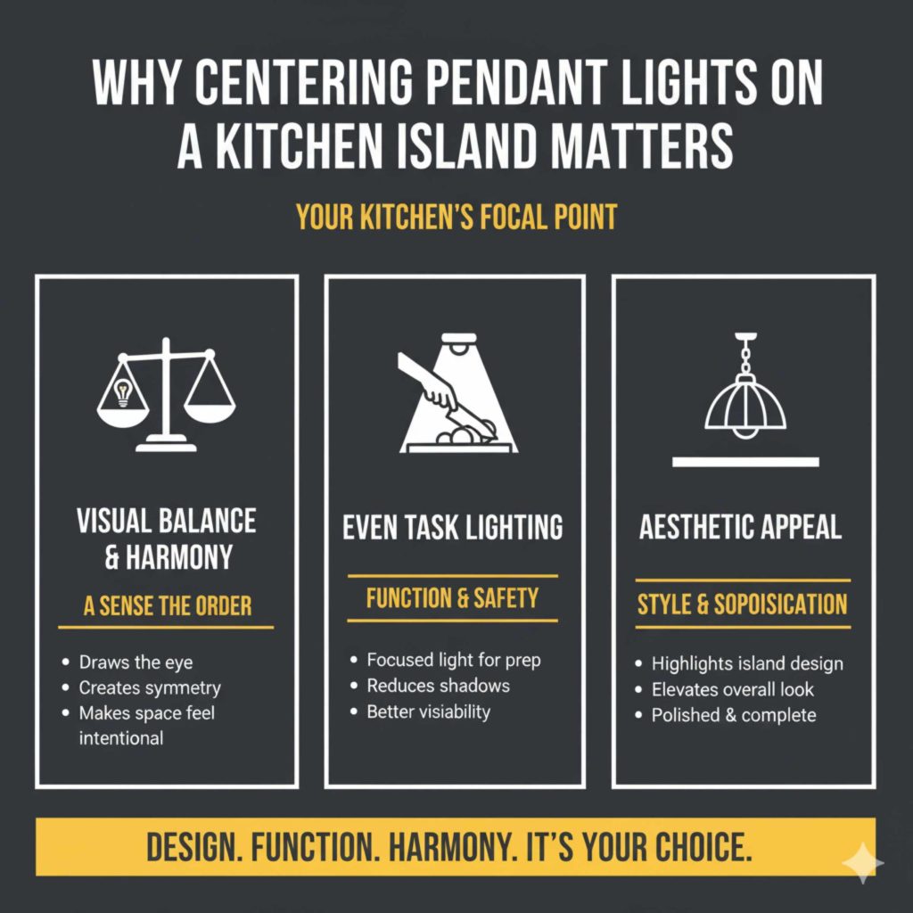 Why Centering Pendant Lights on a Kitchen Island Matters