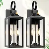 19 inch black dusk to dawn outdoor lantern light fixture