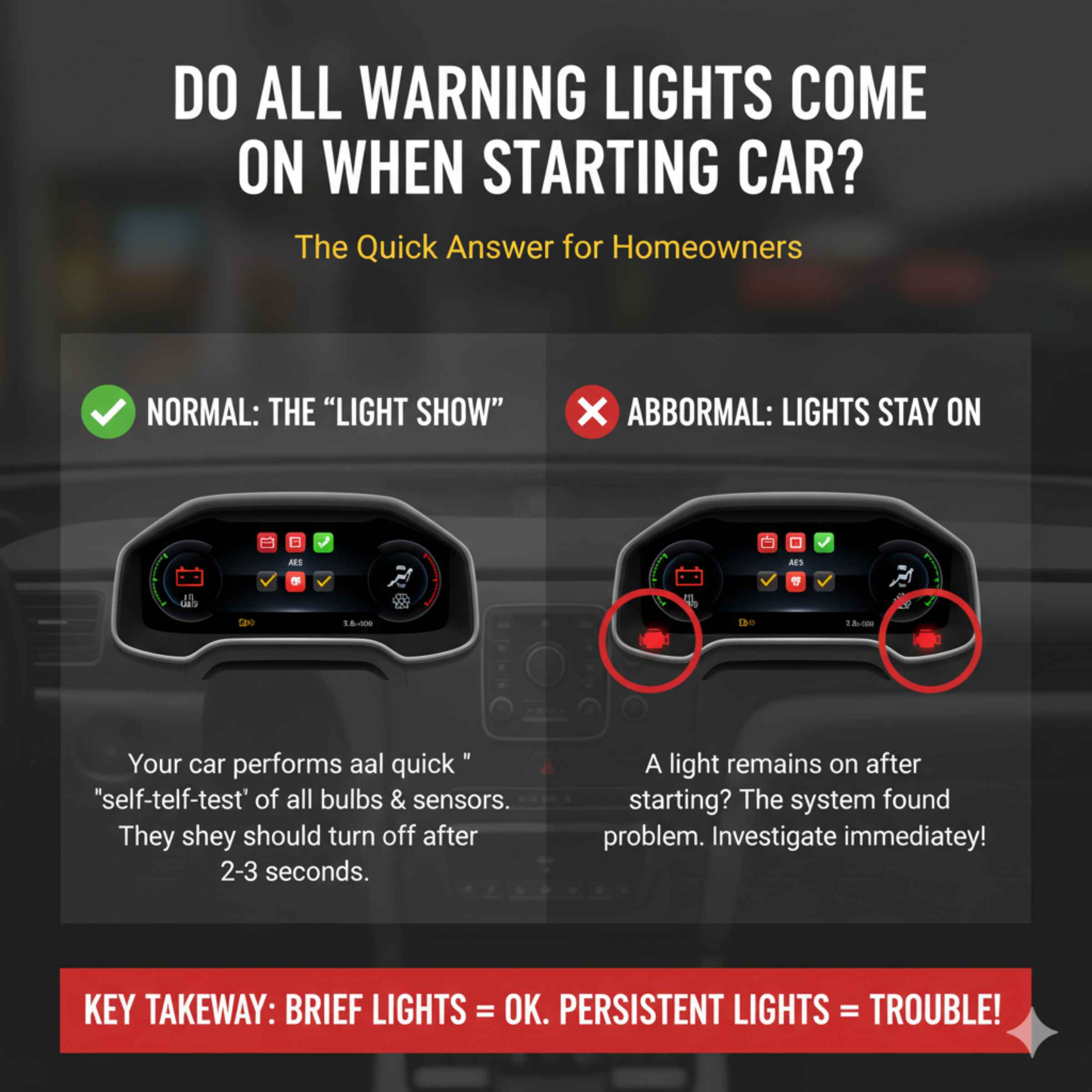 Do All Warning Lights Come On When Starting Car The Quick Answer for Homeowners