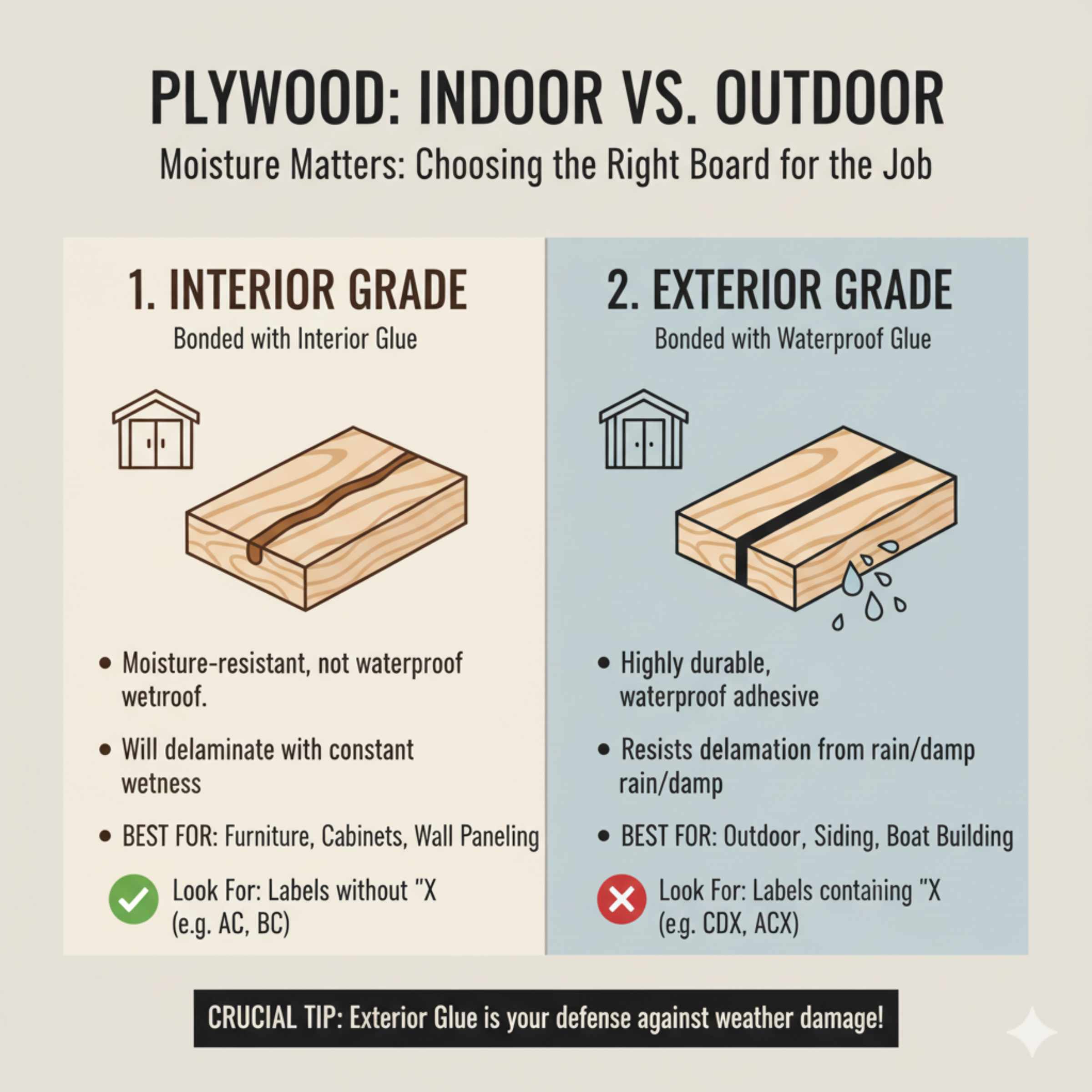 Plywood for Outdoors vs Indoors