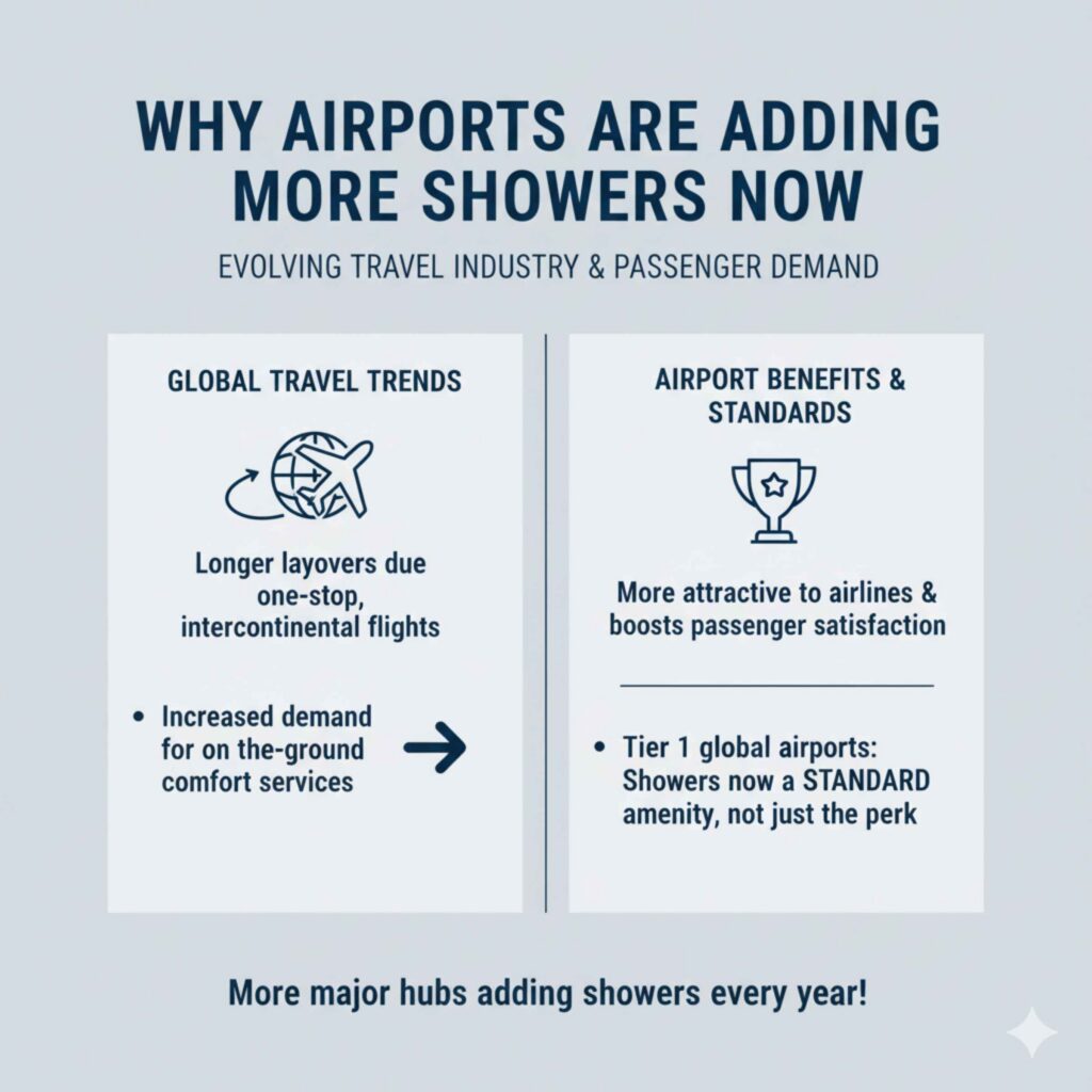 Why Airports Are Adding More Showers Now