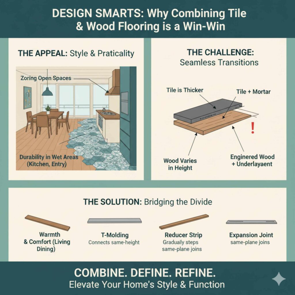 Why Combining Tile and Wood Flooring is a Design Win