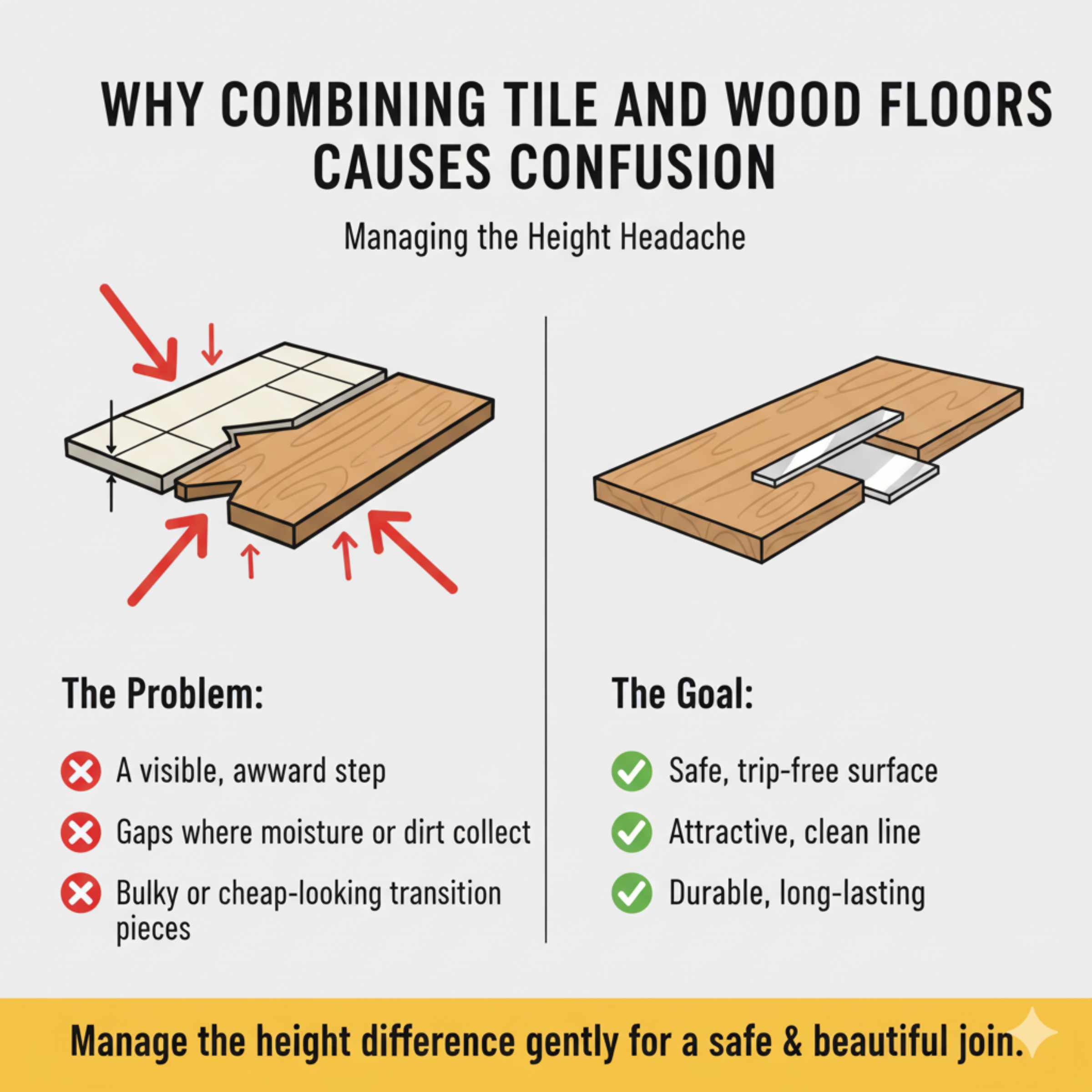 Why Combining Tile and Wood Floors Causes Confusion