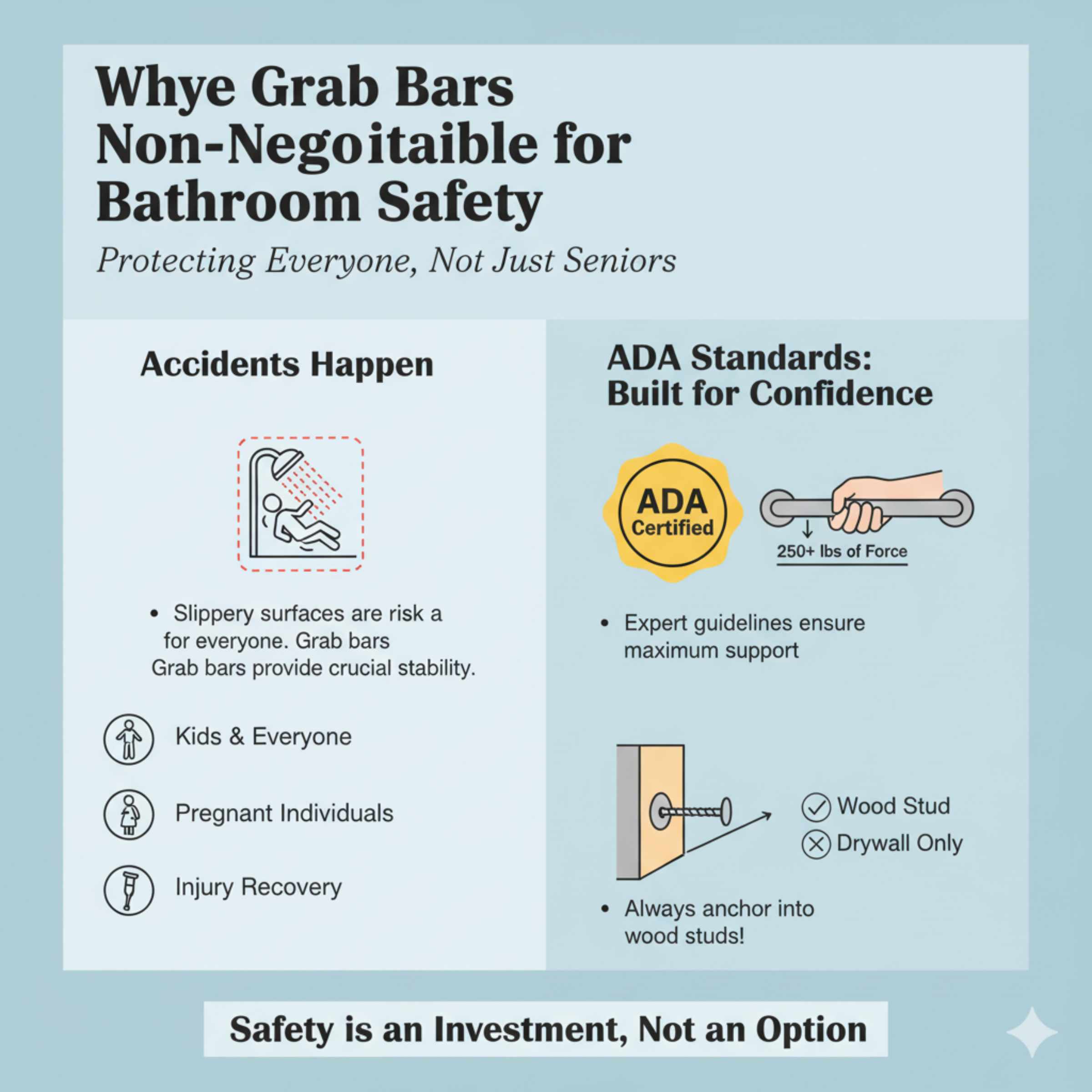 Why Grab Bars Are Non-Negotiable for Bathroom Safety