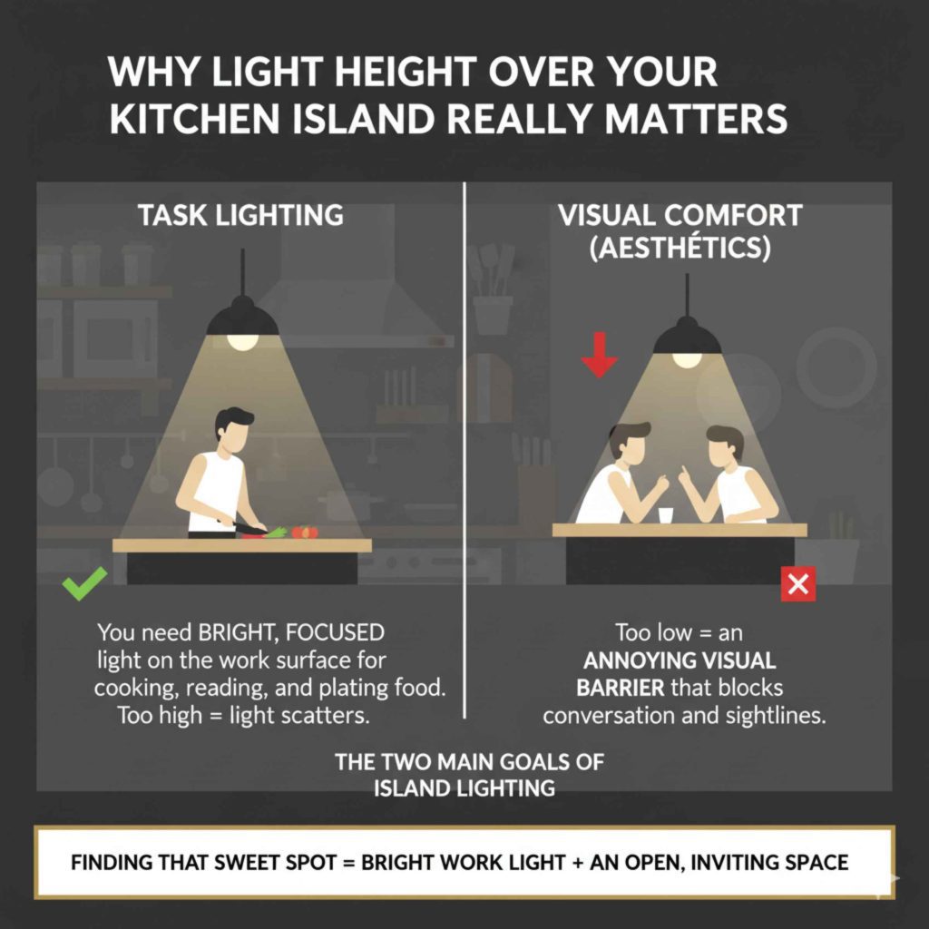 Why Light Height Over Your Kitchen Island Really Matters