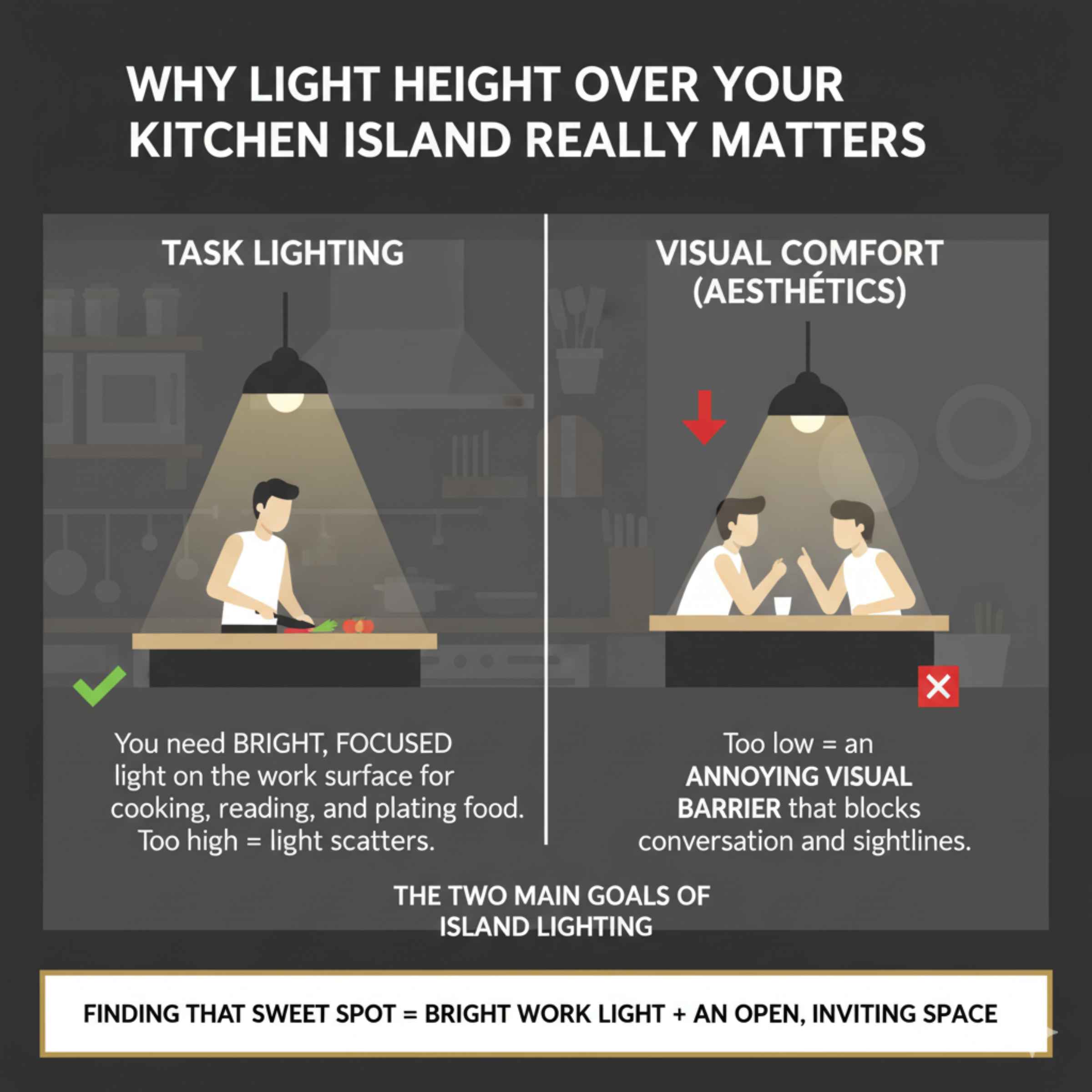 Why Light Height Over Your Kitchen Island Really Matters