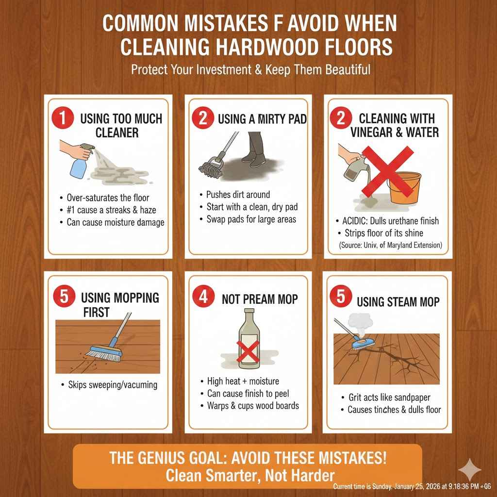 Common Mistakes to Avoid When Cleaning Your Hardwood Floors