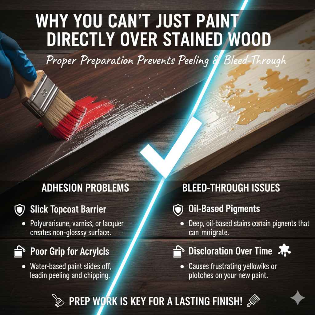 Can You Paint Over Stained Wood With Acrylic Paint 