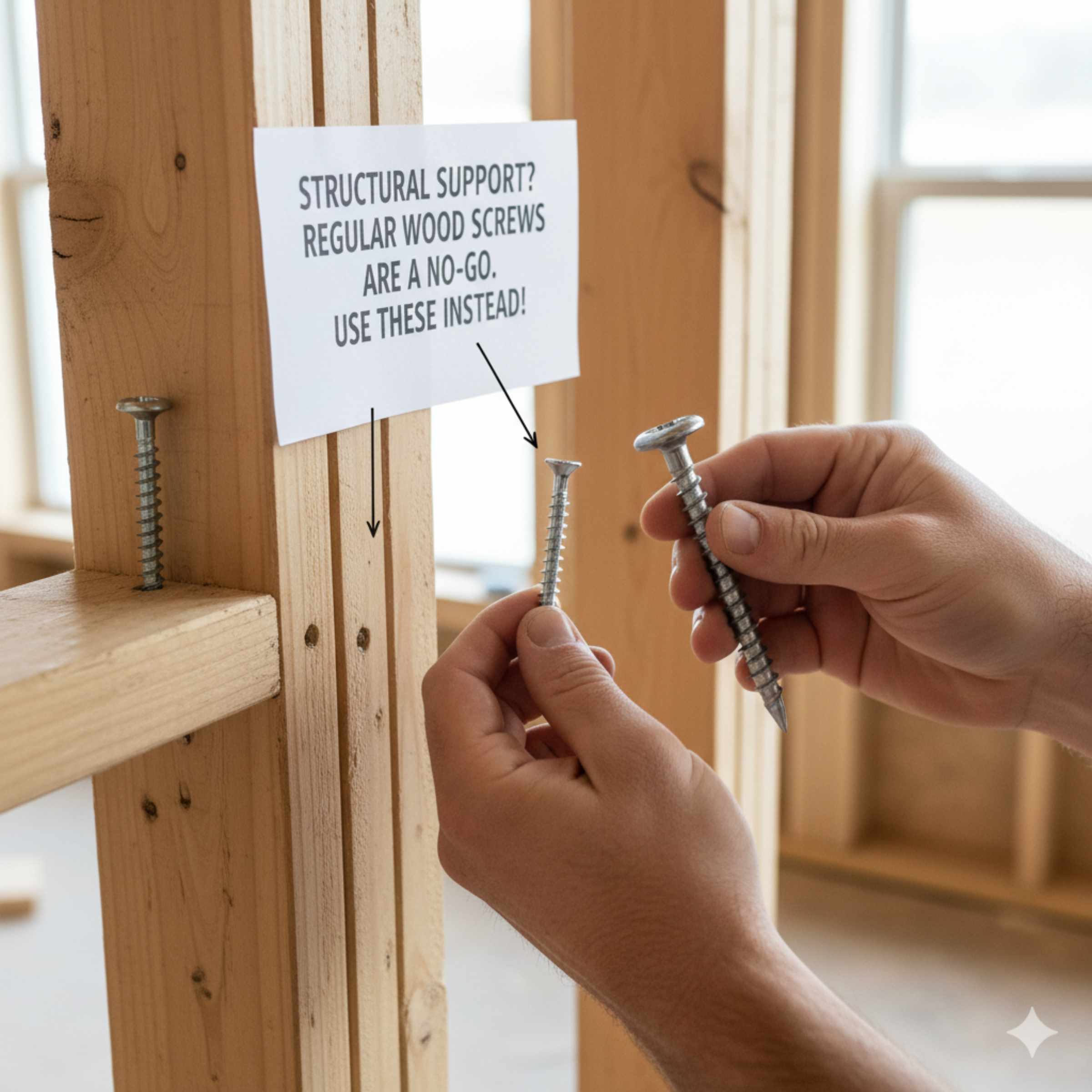 Can You Use Regular Wood Screws for Structural Support?