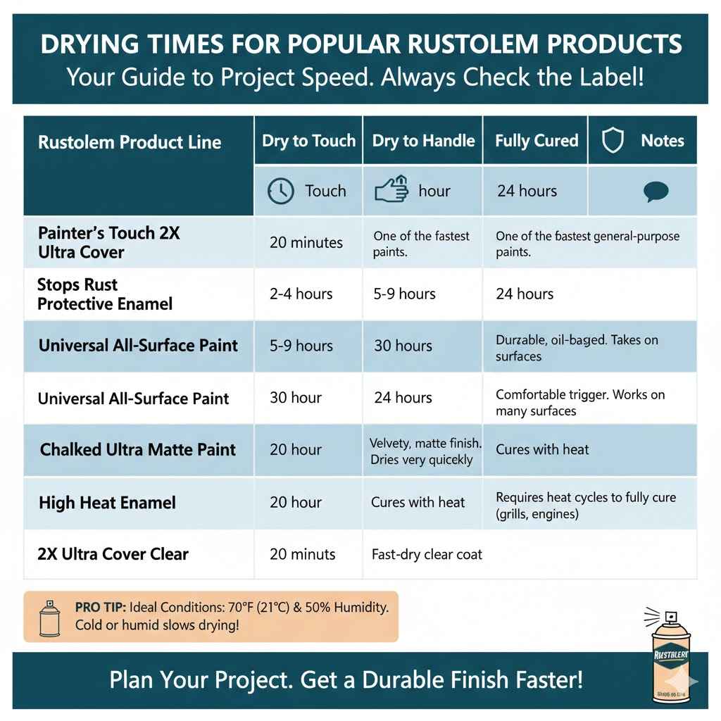 Drying Times for Popular Rustoleum Products