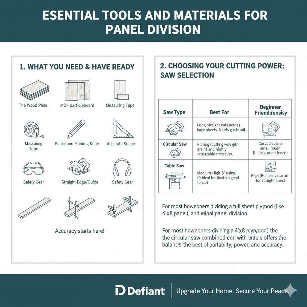 Essential Tools and Materials for Panel Division