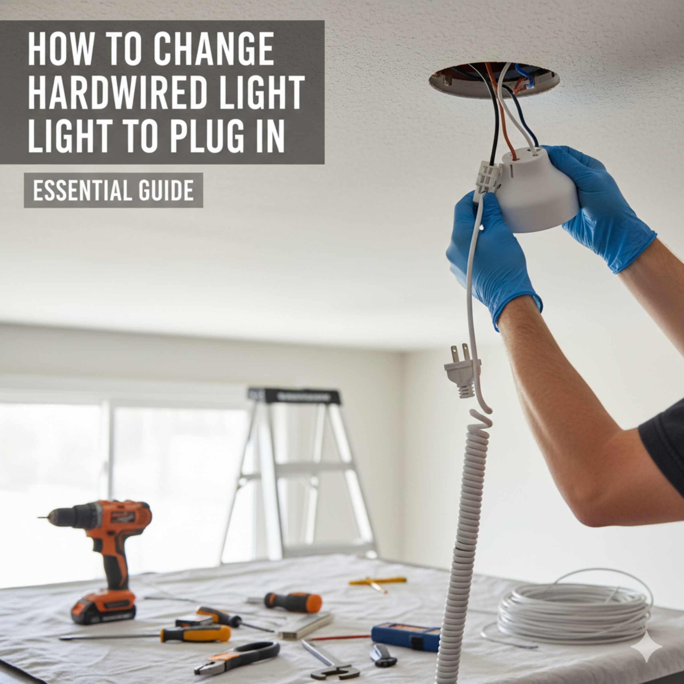 How To Change Hardwired Light To Plug In