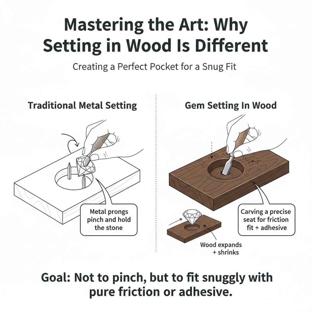 Why Setting Gems in Wood Is Different