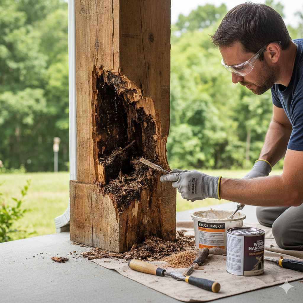 Repairing a Rotting Wood Post Without Replacement