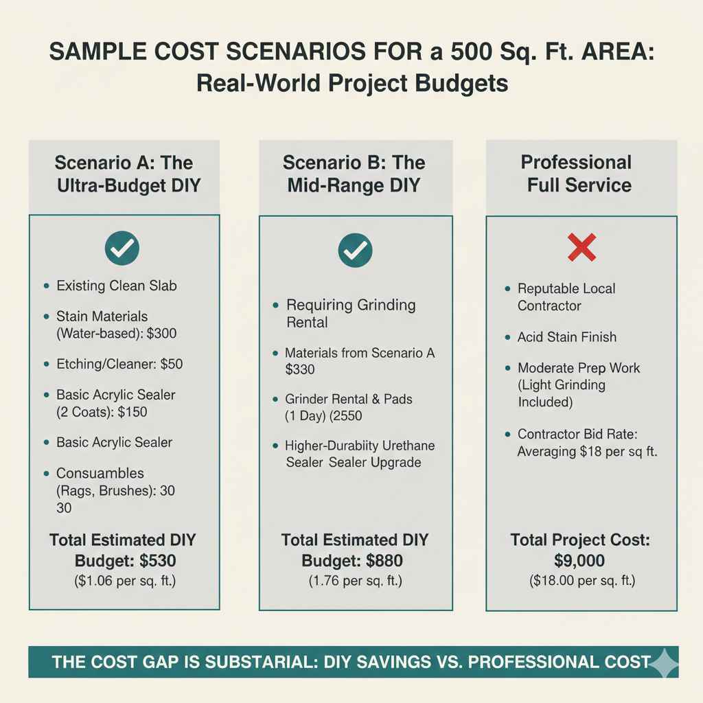 Sample Cost Scenarios for a 500 Sq. Ft. Area