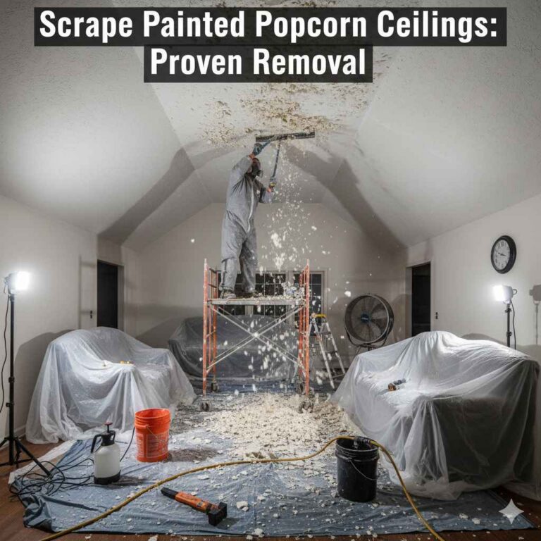Scrape Painted Popcorn Ceilings