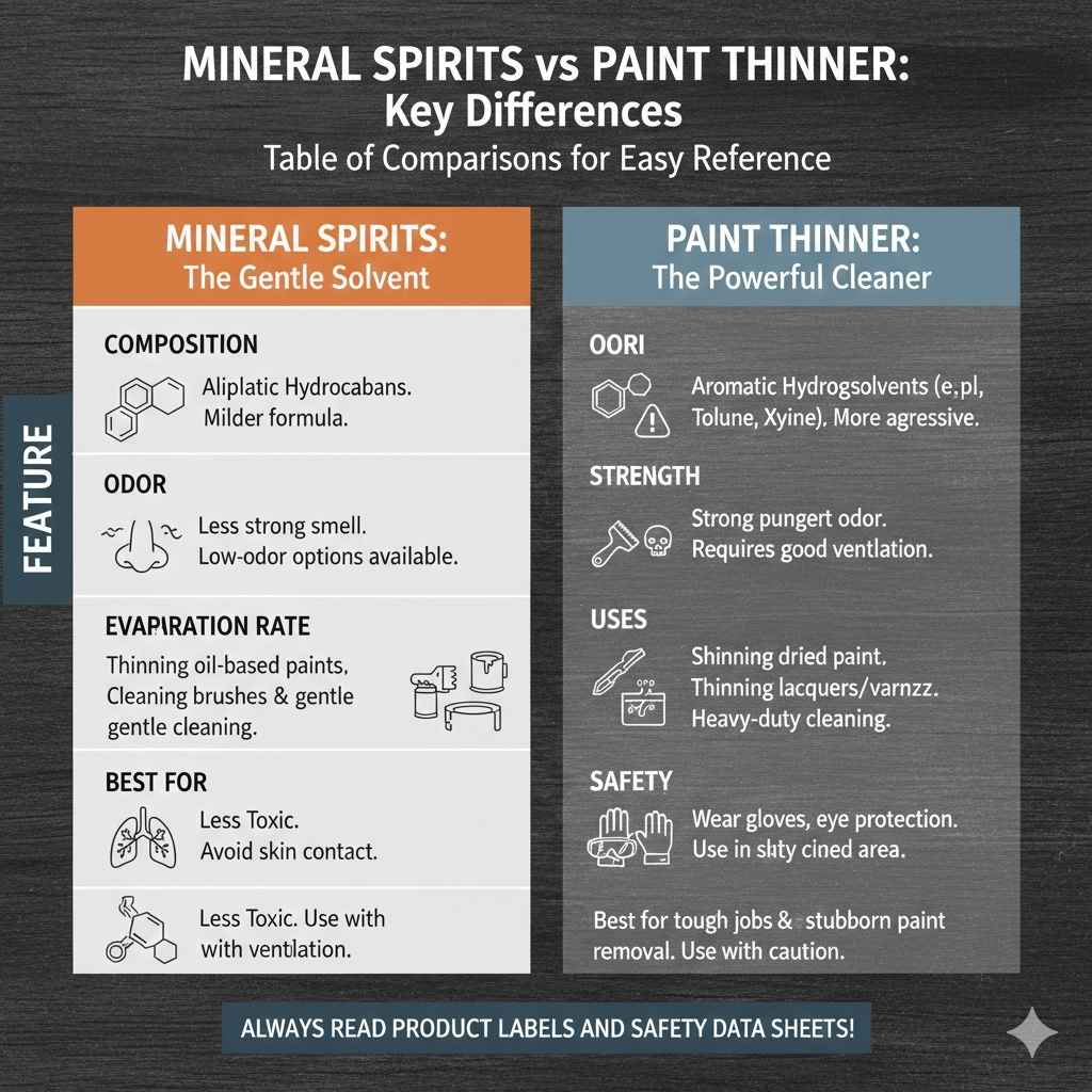 Mineral Spirits vs. Paint Thinner