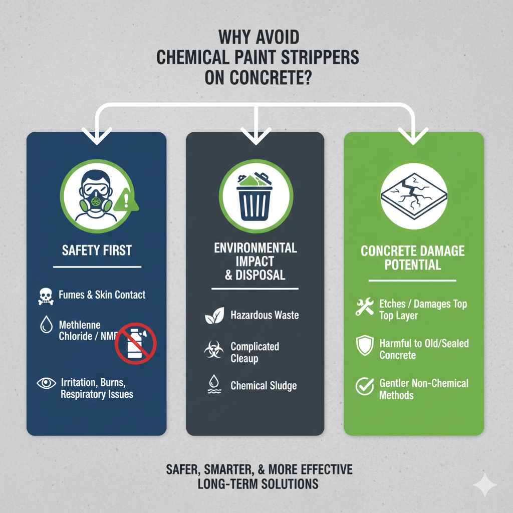 Why Avoid Chemical Paint Strippers on Concrete