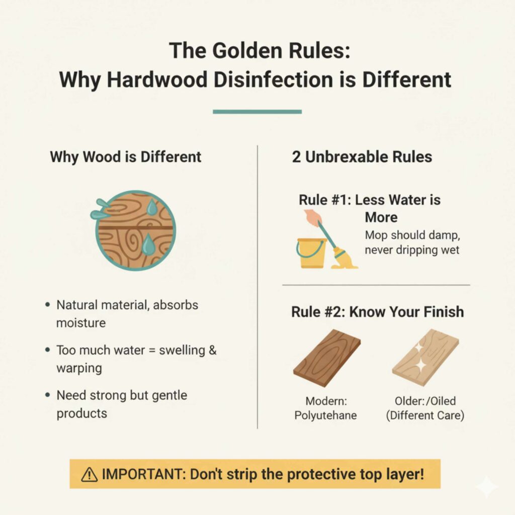 Why Hardwood Disinfection is Different