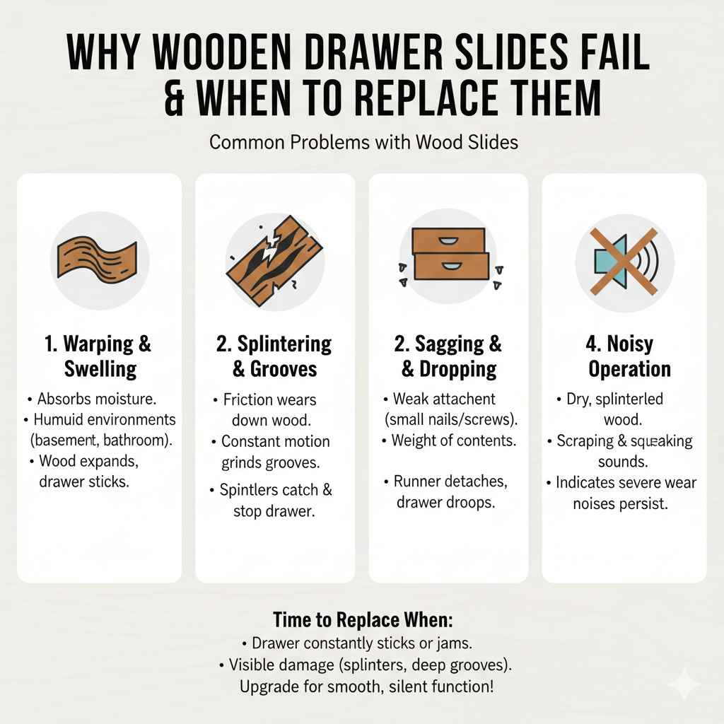 Why Wooden Drawer Slides Fail and When It's Time to Replace Them