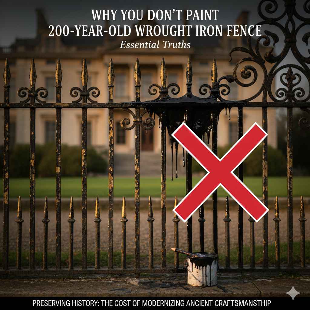 Why You Don't Paint 200 Year Old Wrought Iron Fence