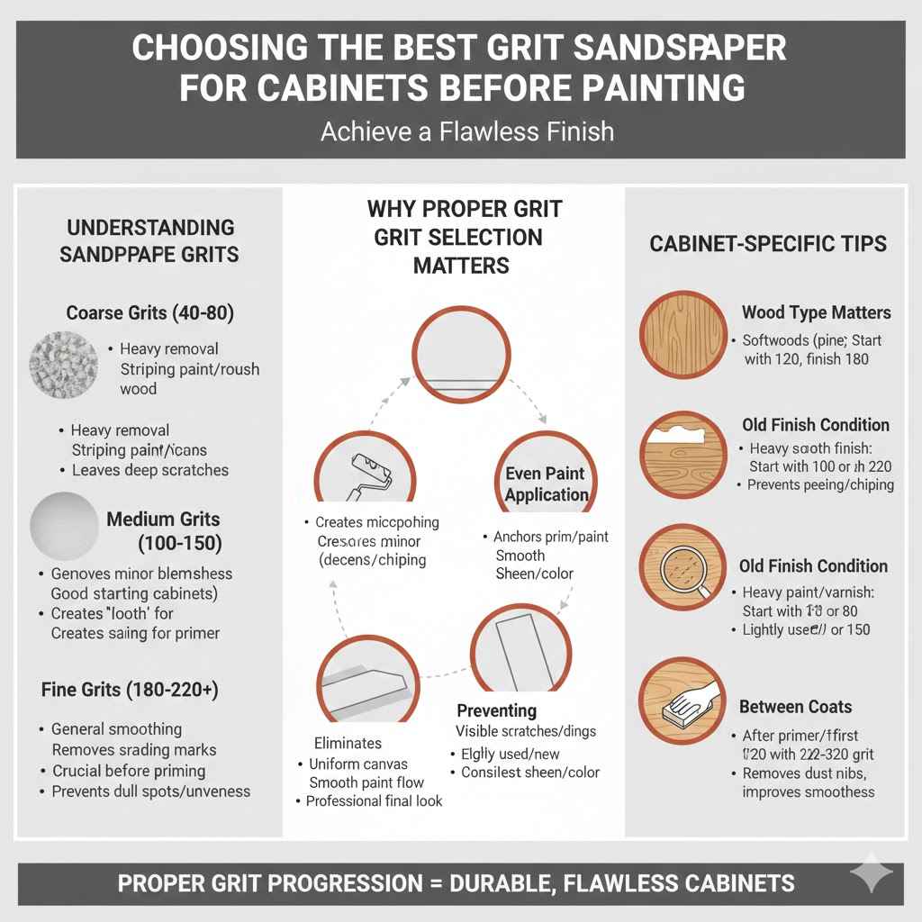 Choosing the Best Grit Sandpaper for Cabinets Before Painting