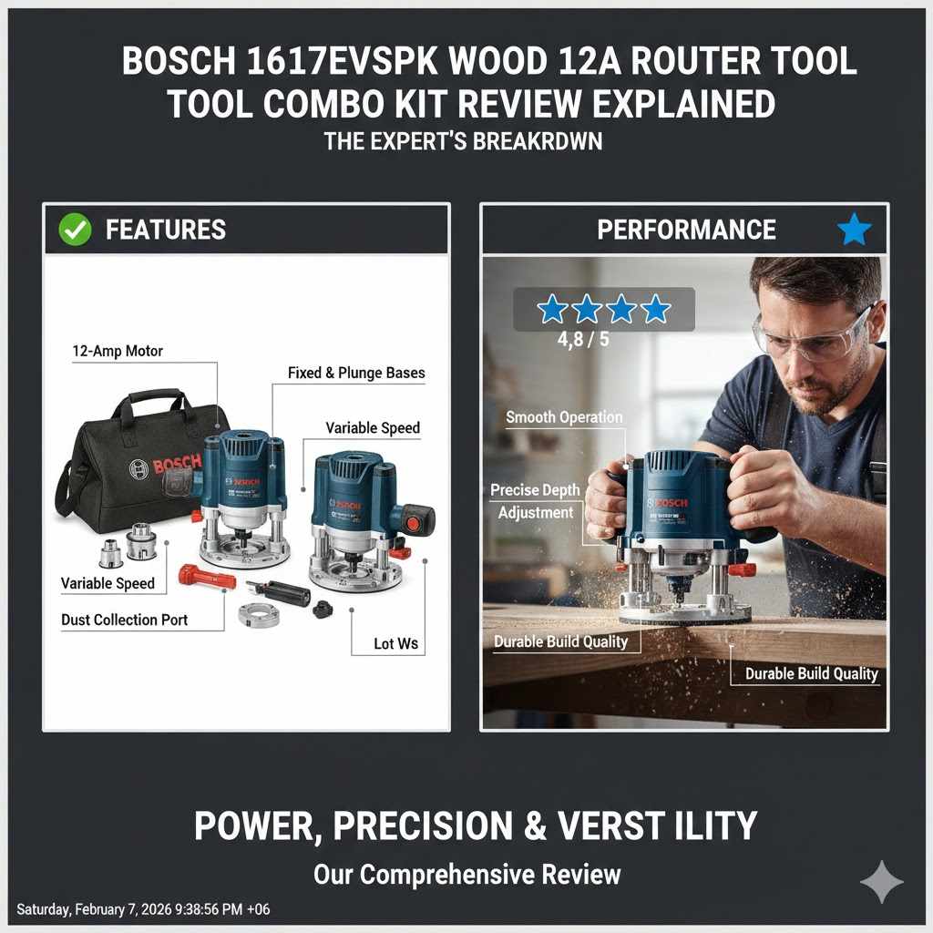 Bosch 1617EVSPK Wood 12A Router Tool Combo Kit Review Explained
