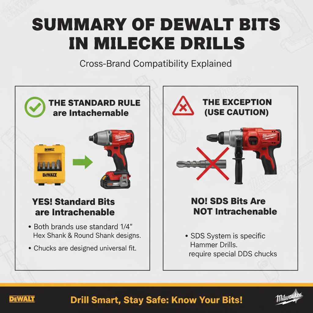Summary of DeWalt Bits in Milwaukee Drills