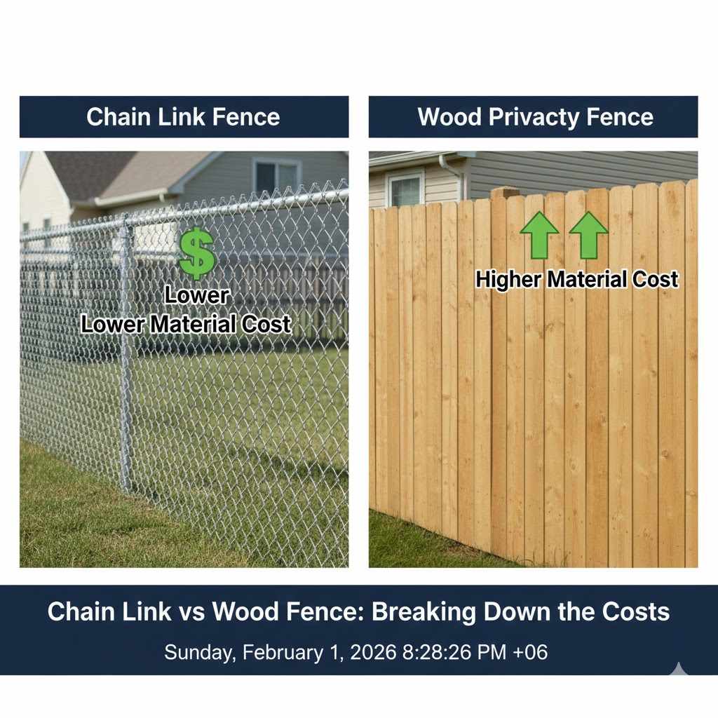 Chain Link vs Wood Fence
