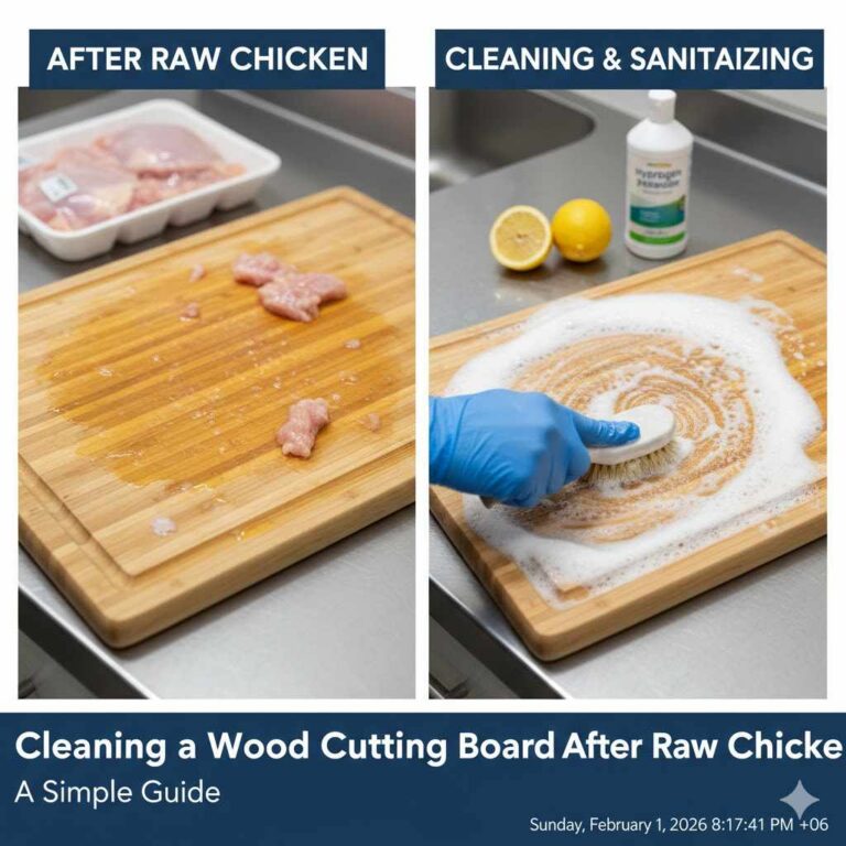 Cleaning a Wood Cutting Board After Raw Chicken