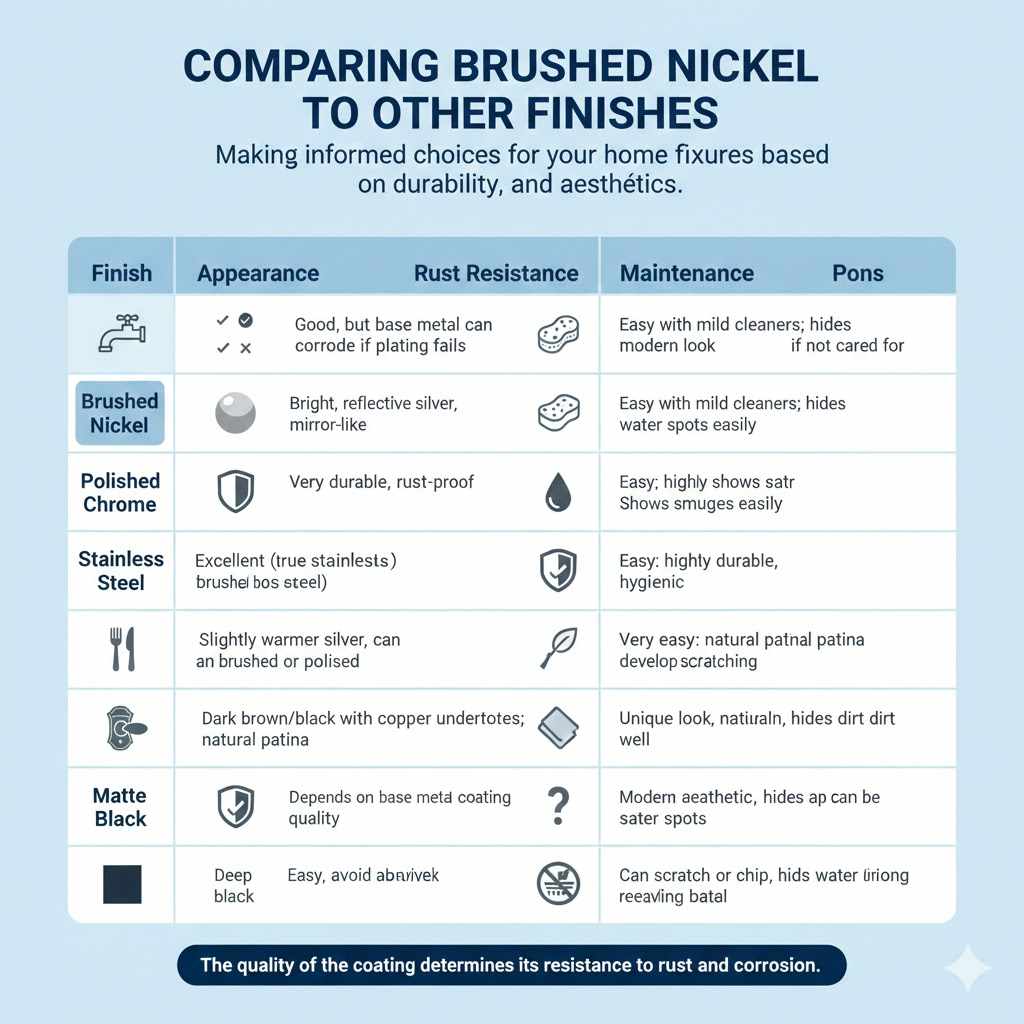Comparing Brushed Nickel to Other Finishes

