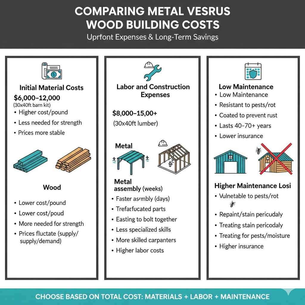 Comparing Metal Versus Wood Building Costs

