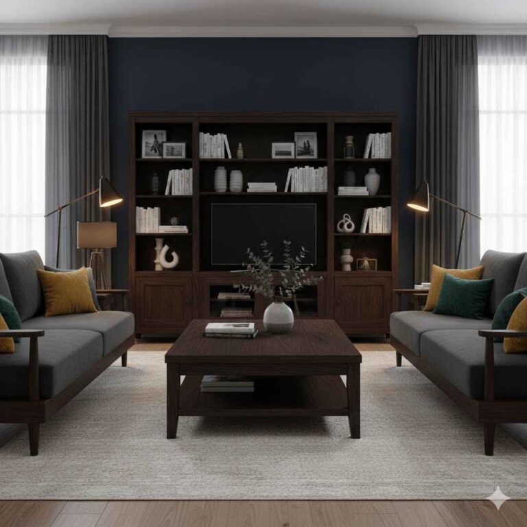 Dark Wood Furniture Living Room Decorating Ideas