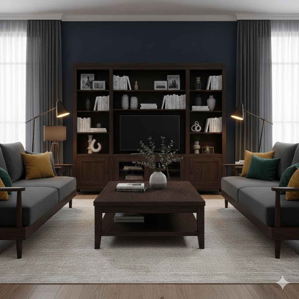 Dark Wood Furniture Living Room Decorating Ideas