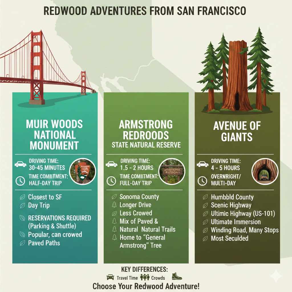 Distance From San Francisco To Redwood Parks

