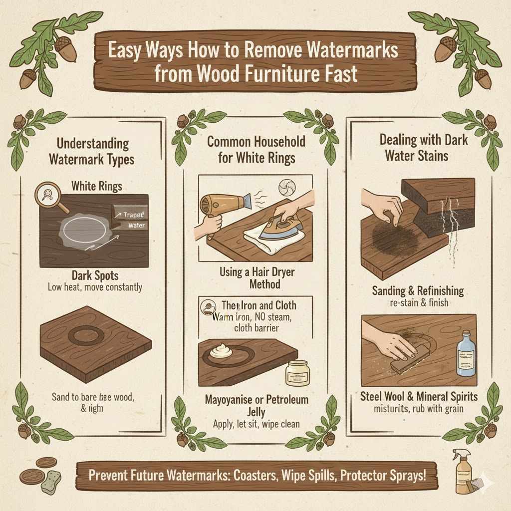 Easy Ways How to Remove Watermarks from Wood Furniture Fast