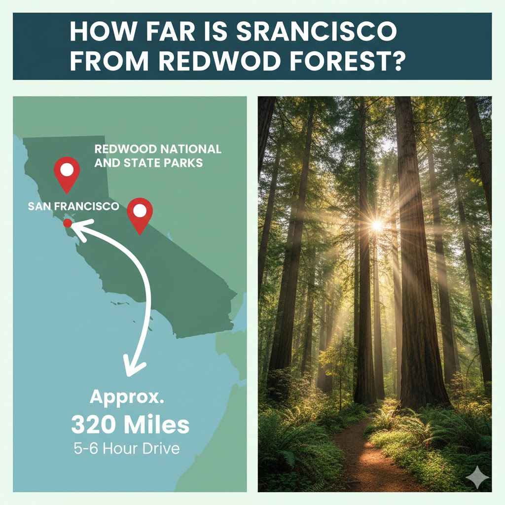 How Far Is San Francisco From Redwood Forest